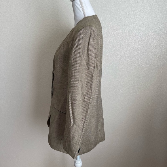 Christian Dior Blazer Jacket buttons no collar shoulder pads pockets checker - Picture 4 of 12